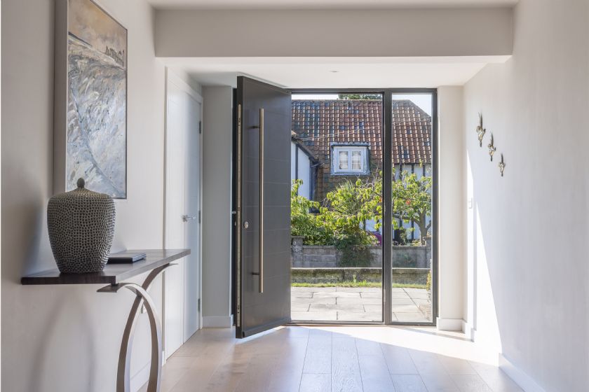 Modern entrance hallway with stylish console table